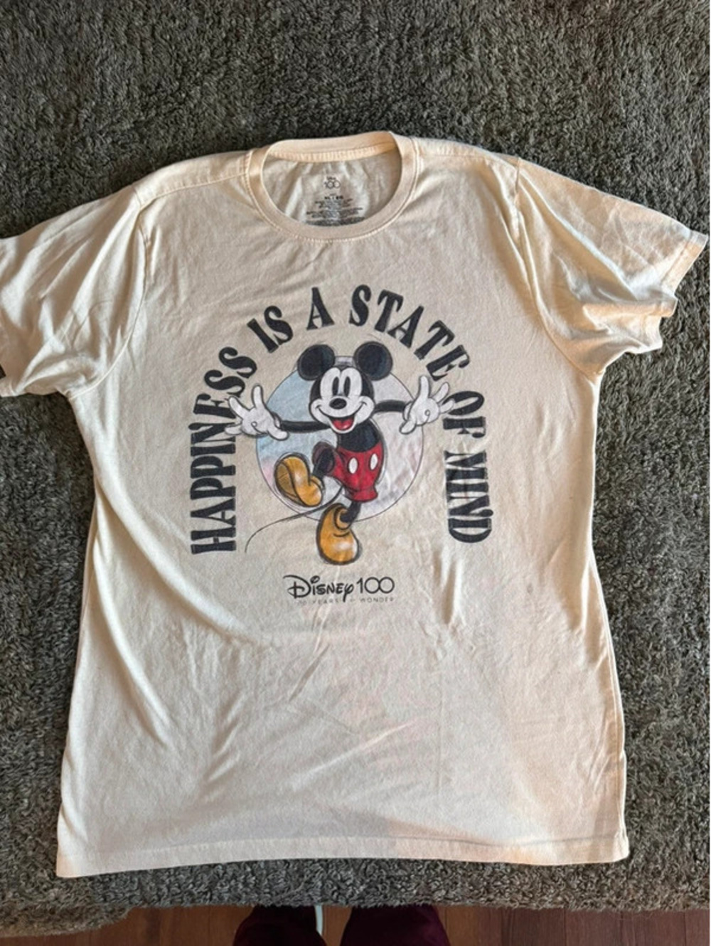 Disney 100 Mickey Mouse XL White Cotton T-Shirt
